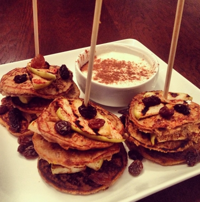 Apple Cinnamon Raisin Pancake Kabobs 