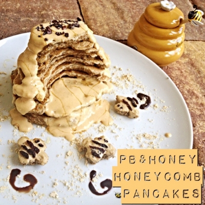Pb & Honey Honeycomb Pancakes