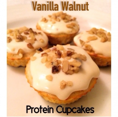 Vanilla Walnut Protein Cupcakes 