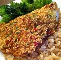 Baked Spicy Millet Crusted Cod