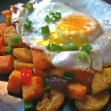 Baked Sweet Potato Plantain Hash & Egg