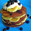 Blueberry Almond Protein Pancakes