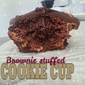 Brownie-Stuffed Cookie Cup