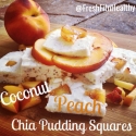 Coconut Peach Chia Pudding Squares
