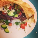 Lamb Burger W/ Feta Greek Salad Topping