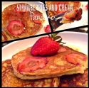 Strawberries and Cream Swirl Pancakes. 